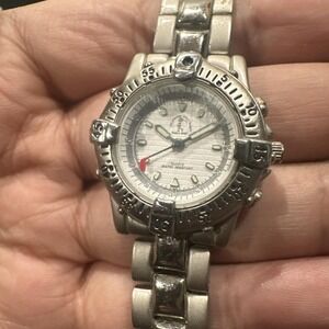 Working Hollywood Golf Club Sports 28mm Silver Womens Watch‎ New Battery Fit 6in